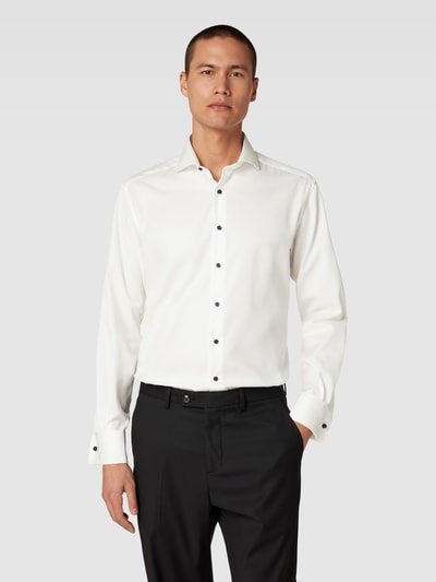 Eterna Regular Fit Businesshemd aus Twill Offwhite 4