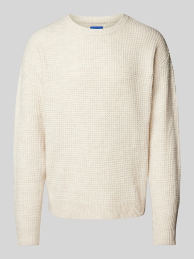 Jack & Jones Strickpullover mit Strukturmuster Modell 'OLLIE' Offwhite 2