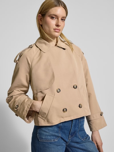 Vero Moda Regular Fit Trenchcoat mit verkürztem Schnitt Modell 'CHLOE' Hellbraun 3