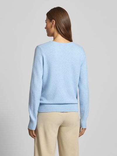 Christian Berg Woman Regular Fit Longsleeve aus Viskose-Mix in Strick-Optik Hellblau Melange 5