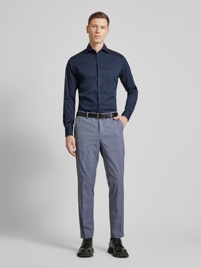 Profuomo Slim Fit Business-Hemd mit Haifischkragen Bleu 1