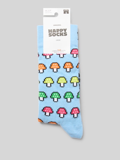 Happy Socks Socken mit Motiv-Stitching Modell 'MUSHROOM STRIPE' Hellblau 3