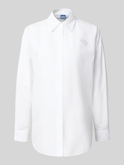 Hugo Blue Bluzka koszulowa o kroju regular fit z haftem model ‘Elisana’ Biały 2