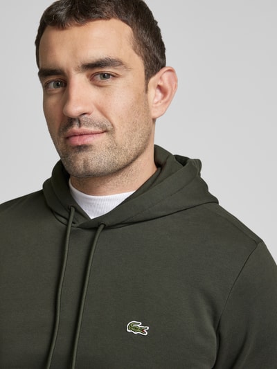 Lacoste Regular Fit Hoodie mit Baumwolle Oliv 3