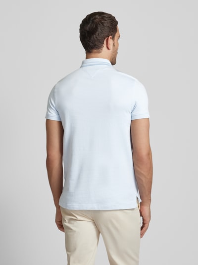 Tommy Hilfiger Slim fit poloshirt met logostitching, model 'PRETWIST MOULINE Lichtblauw - 5