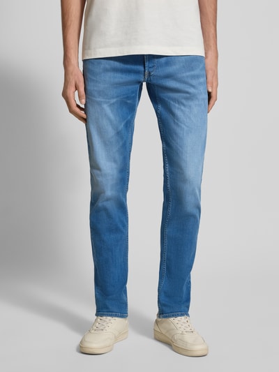 Replay Straight fit jeans in used-look, model 'GROVER' Jeansblauw - 4