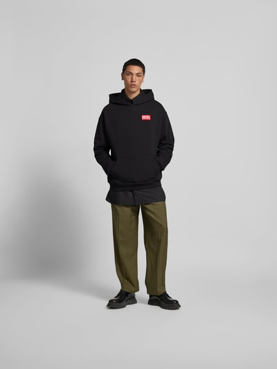 Diesel Oversized Hoodie mit Logo-Patch Black 1