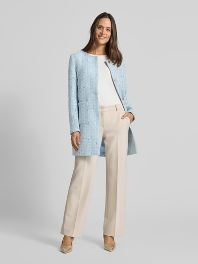 Christian Berg Woman Selection Longblazer mit Knopfleiste Hellblau Melange 1