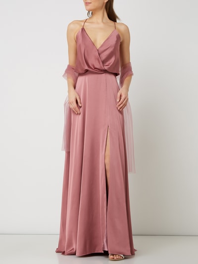 Unique Abendkleid aus Satin  Altrosa 4