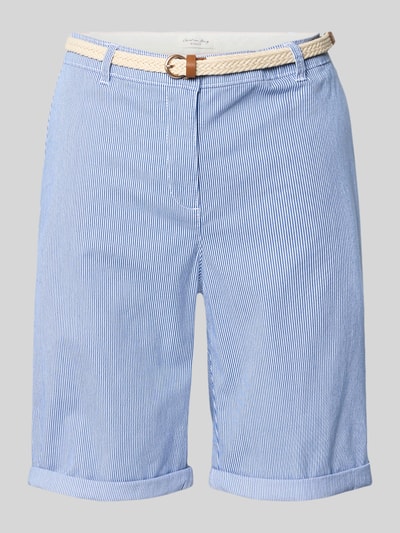 Produktfoto, Chino-Bermudas mit Gürtel von Christian Berg Woman aus Baumwoll-Elasthan-Mix, Hellblau-Weiß, Regular-Fit, Allover-Look