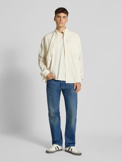 Levi's® Jeansy o kroju straight fit z wpuszczanymi kieszeniami model ‘501’ Jeansowy niebieski 1