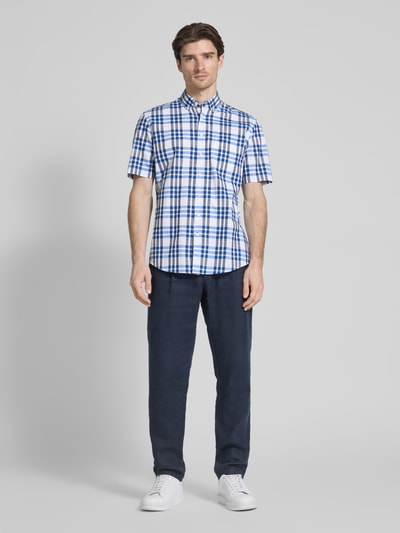 Fynch-Hatton Vrijetijdsoverhemd met knoopsluiting Koningsblauw - 1