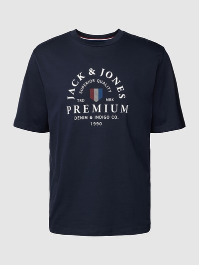 JACK & JONES Premium T-Shirt mit Label-Print Modell 'WILL' Marine 2
