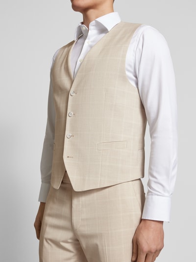 Strellson Slim Fit Anzugweste mit Knopfleiste Beige 3