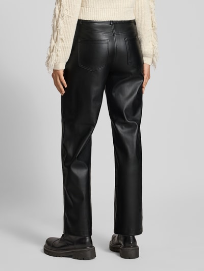 Only Spodnie z szeroką nogawką z imitacji skóry model ‘KIRI’ Czarny 5