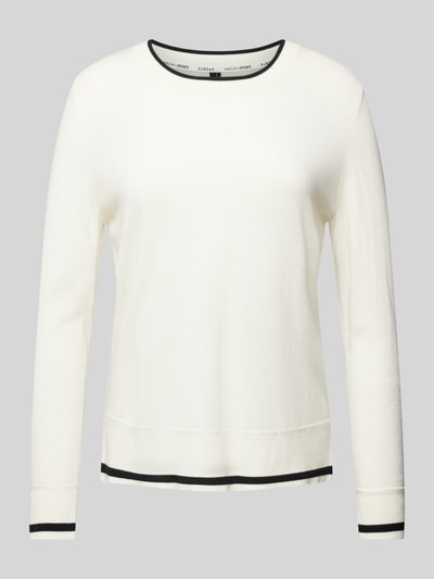 Marc Cain Strickpullover mit Kontraststreifen Offwhite 2