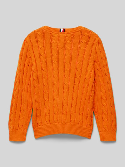 Tommy Hilfiger Teens Gebreide pullover met ribboorden Oranje - 3