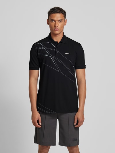 BOSS Green Poloshirt mit Label-Stitching Modell 'Paddy' Black 4