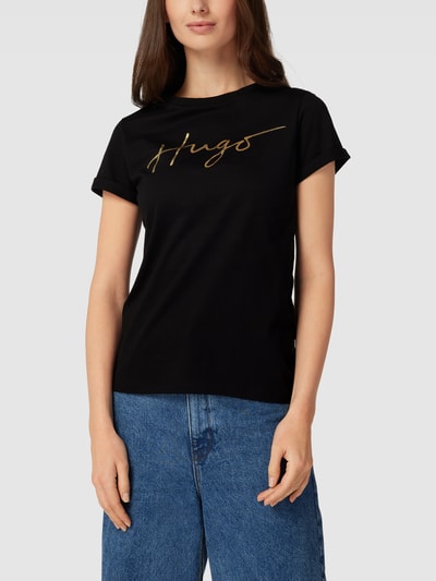 HUGO T-Shirt mit Label-Print Black 4