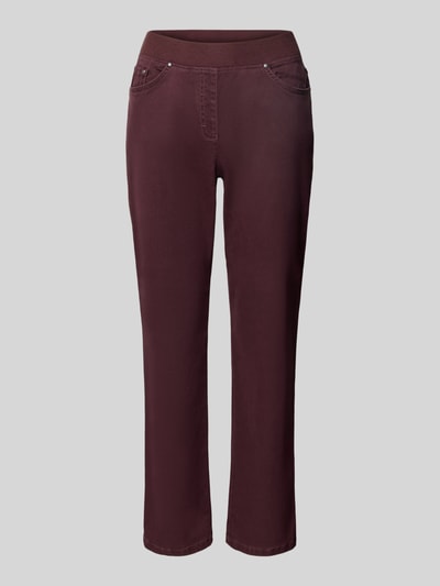 Raphaela By Brax Spodnie materiałowe z 5 kieszeniami model ‘PAMINA’ Bordowy 2