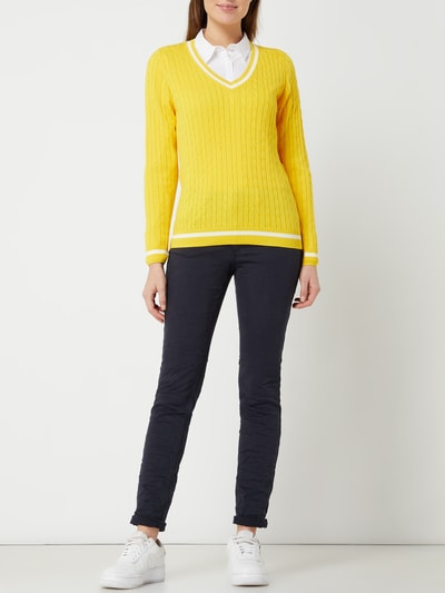 Montego Pullover met kabelmotief  Lichtgeel - 1