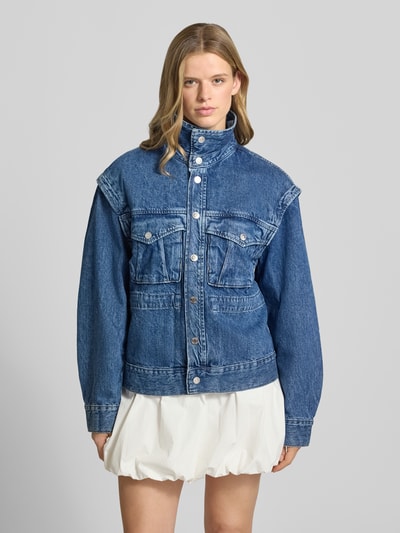 Gina Tricot Jeansjacke mit Pattentaschen Modell 'Isabel' Dunkelblau 4