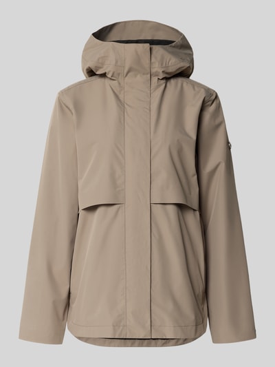 Produktfoto, Regular fit functioneel jack met capuchon Model 'Elsa' van Didriksons in beige, opstaande kraag, steekzakken, glad oppervlak