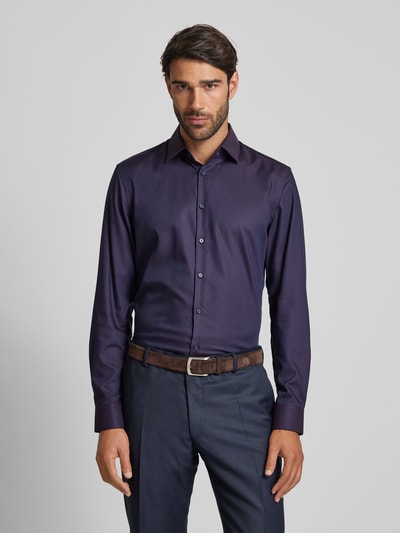 Jake*s Slim Fit Business-Hemd mit Kentkragen Aubergine 4