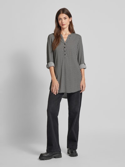 Christian Berg Woman Bluse mit feinem Allover-Muster Black 1