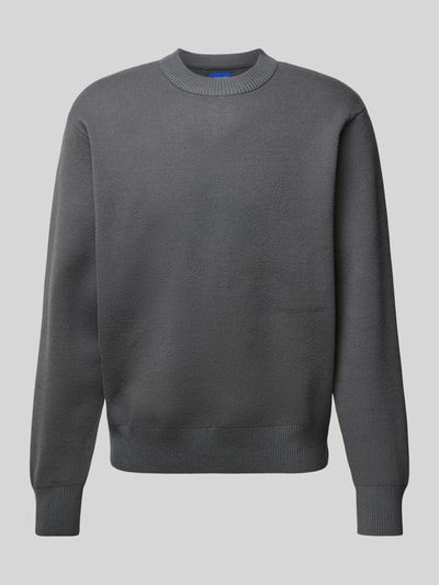 Jack & Jones Sweter z dzianiny z nadrukiem z logo model ‘VESTERBRO’ Antracytowy 2