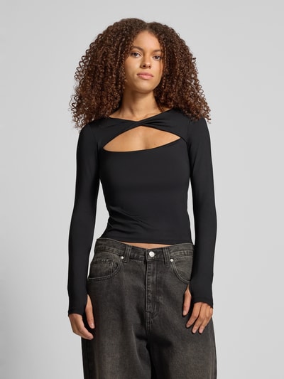 Gina Tricot Longsleeve mit Cut Out Black 4