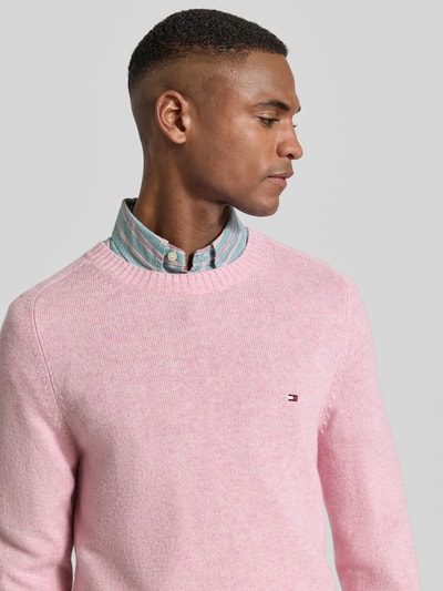Tommy Hilfiger Regular Fit Strickpullover aus feinster Wolle  Rosa 3