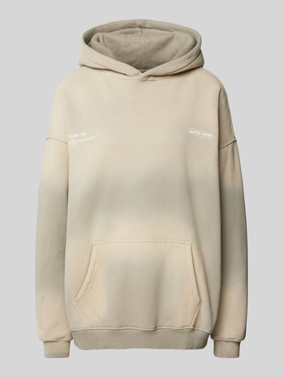 ANOTHER COTTON LAB Oversized hoodie met labelprint, model 'Essentials' Middengrijs - 2