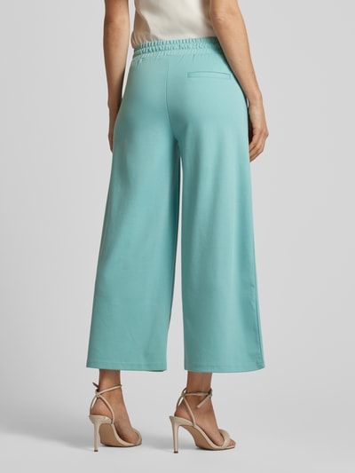 ICHI Wide leg stoffen broek met verkort model, model 'Kate Sus' Mintgroen - 5