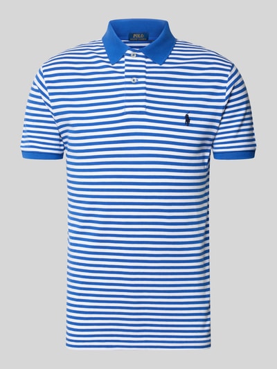 Polo Ralph Lauren Slim Fit Poloshirt aus reiner Baumwolle Modell 'YD MESH STRIPE POLO' Royal 2