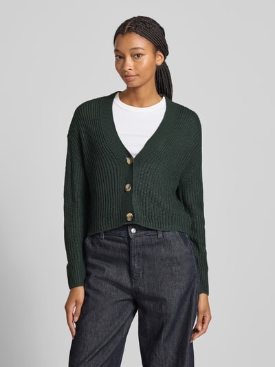 Only Regular Fit Strickjacke mit überschnittenen Schultern MODELL 'CAROL' Dunkelgruen 4