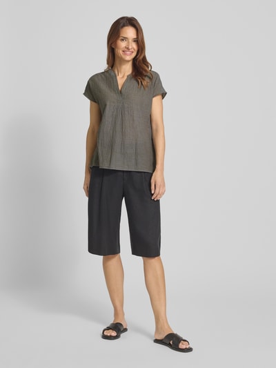 OPUS Blouseshirt met V-hals, model 'Famita' Olijfgroen - 1