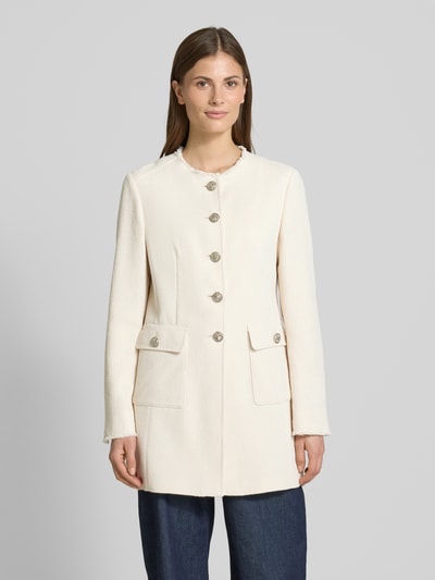 WHITE LABEL Lange blazer met opgestikte klepzakken Offwhite - 4