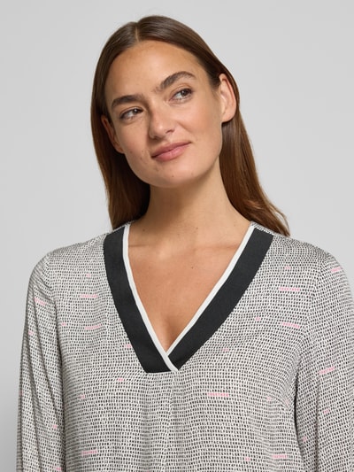 Emily Van den Bergh Blusenshirt aus Viskose mit V-Ausschnitt Hellgrau 3