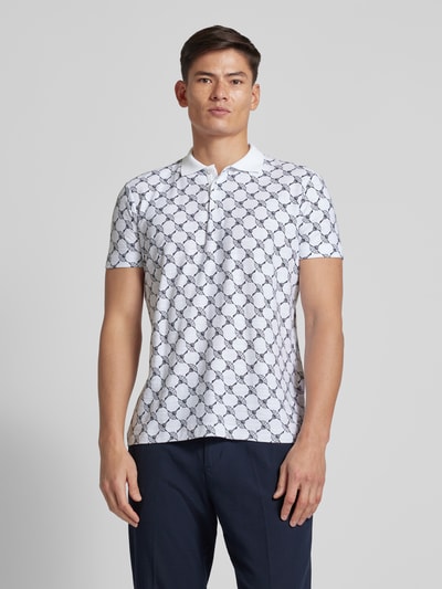 JOOP! Collection Regular Fit Poloshirt mit Allover-Logo-Print Modell 'Thilo' Weiss 4