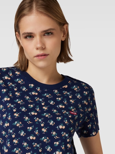 Levi's® T-Shirt mit floralem Allover-Muster Rauchblau 3