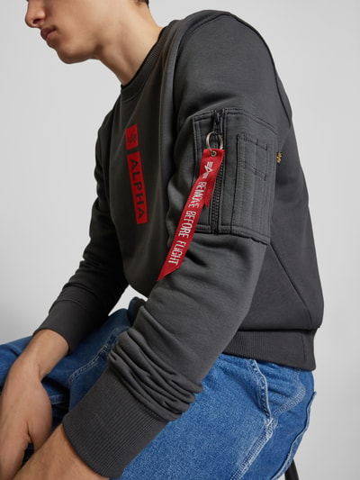 Alpha Industries Sweatshirt met labelprint Antraciet - 3