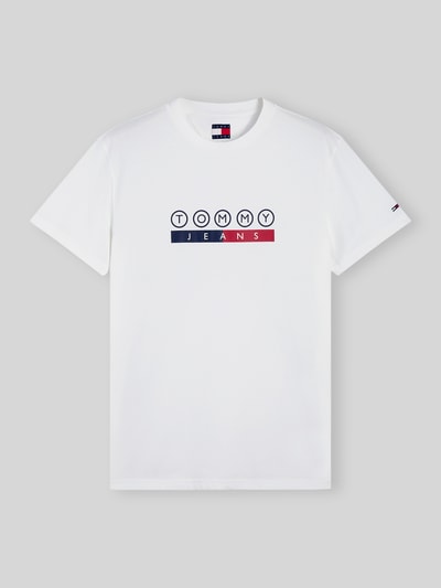 Tommy Jeans regular fit T-shirt van puur katoen met logoprint Ecru - 2