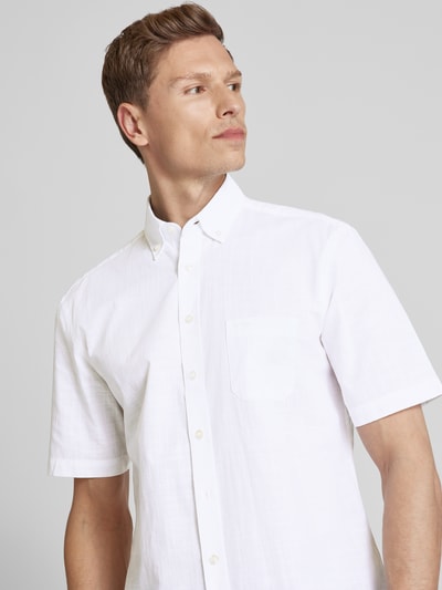 Fynch-Hatton Freizeithemd mit Button-Down-Kragen Modell 'Summer' Weiss 3