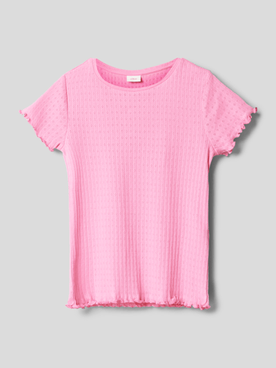 s.Oliver RED LABEL T-Shirt mit Ripp-Struktur Pink 1