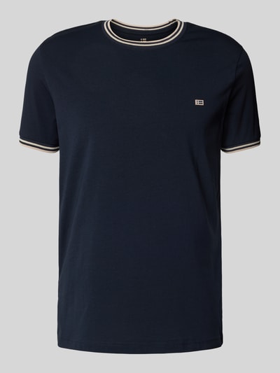 Christian Berg Men T-shirt met ribboorden Marineblauw - 2