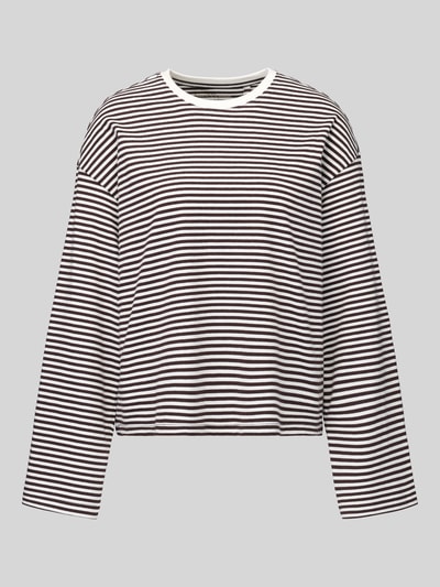 ONLY Relaxed Fit Langarmshirt aus reiner Baumwolle Modell 'FREJA' Schoko Melange 2