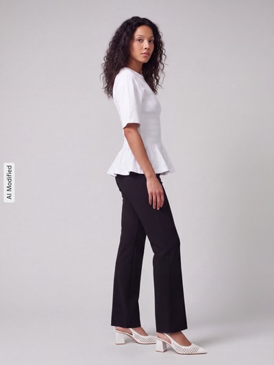 TONI Weite Hose aus Viskose-Mix Modell 'Jenny' Black 1
