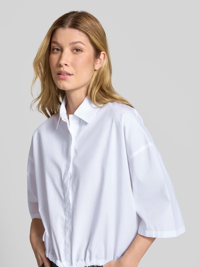 Drykorn Overhemdblouse met blinde knoopsluiting, model 'LAINAY' Wit - 3