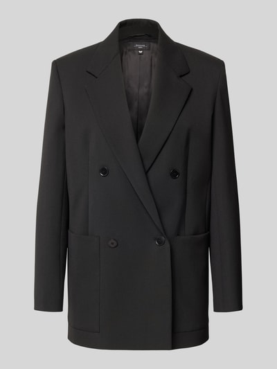 Produktfoto, Loose Fit Longblazer mit Schurwoll-Anteil Modell 'VELOCE' von Weekend Max Mara, Optik: Unifarben, Reverskragen, 2-Knopf-Verschluss, Langarm, Kissing-Buttons, aufgesetzte Seitentasche, Label-Stitching-Applikation, strukturierte Oberfläche.